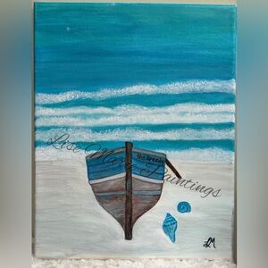 Beach Acrylic Painting on Canvas Original by Artist